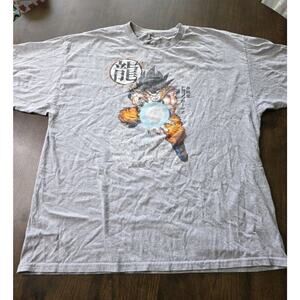 Dragon Ball Z Goku Kamehameha Graphic Tee Gray Adult 2XL Ripple Junction Fun